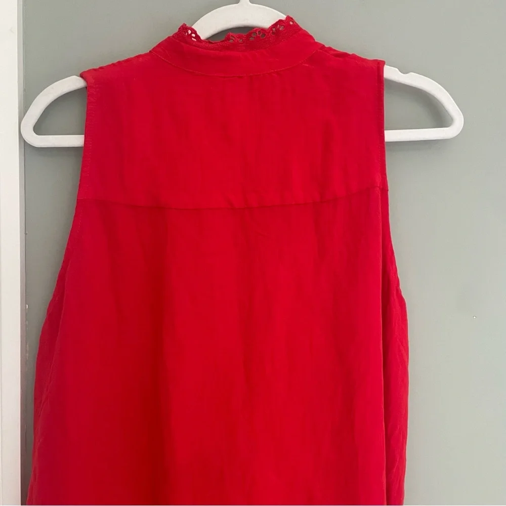Tuckernuck Pomander Place Dutton Eyelet Sleeveless Mini Dress in Poppy Red - Picture 9 of 15